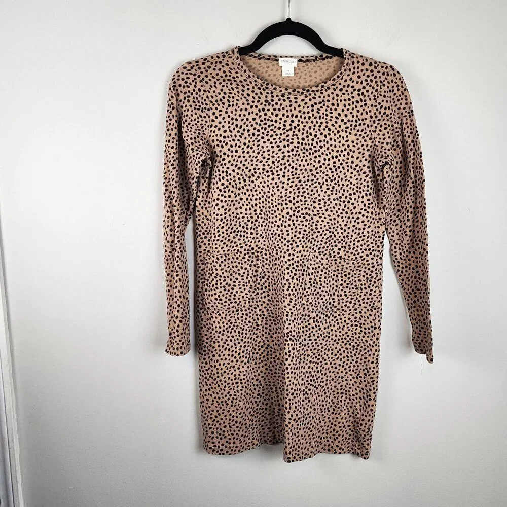 Crewcuts factory dress cheetah print 12 girls patch pockets